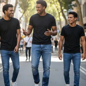 Maxi Milian New York Men's Size 40/34 Distressed Two-Tone Hem Jeans - Good Condi